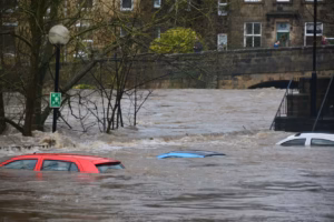 Flooded urban street